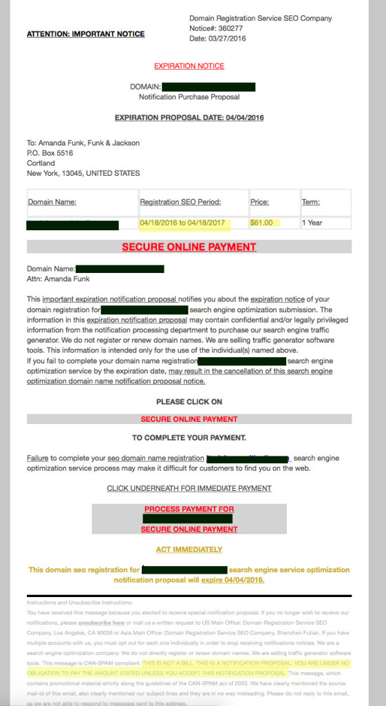 SEO Fraud, Domain Fraud, Email Fraud